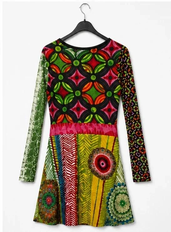 Desigual jurk veelkleurig lange mouwen - Maat XL (42) – photo 3